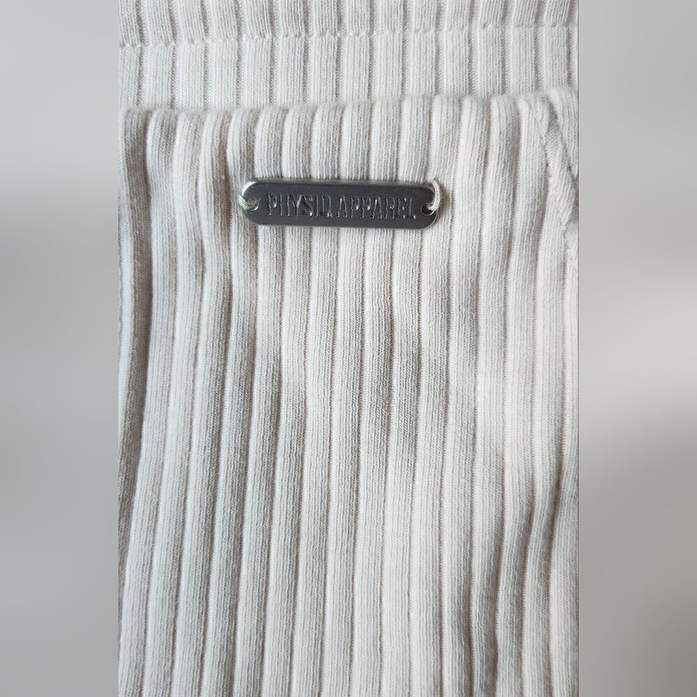 Physiq Apparel Ribbed Drawstring Pants in Cream Size Large - Picture 4 of 10